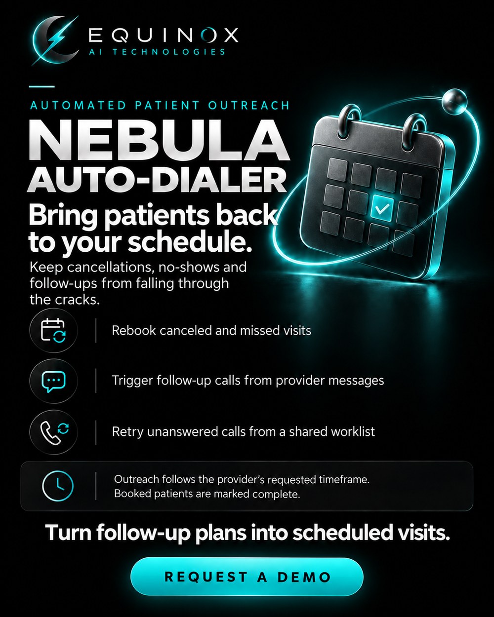 Nebula Auto-Dialer — automated patient outreach overview